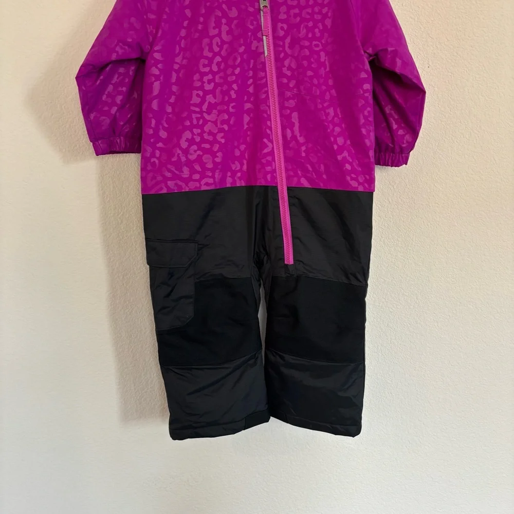 Columbia Sportswear Little Dude Suit Plum Cheetah Black Waterproof 18-24 Months